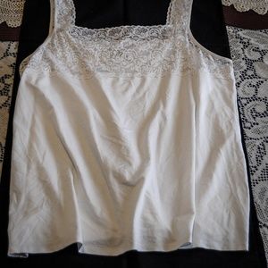 White "Satin" & Lace Camisol